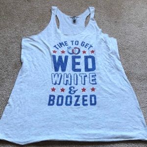 Wed White & Boozed tank top